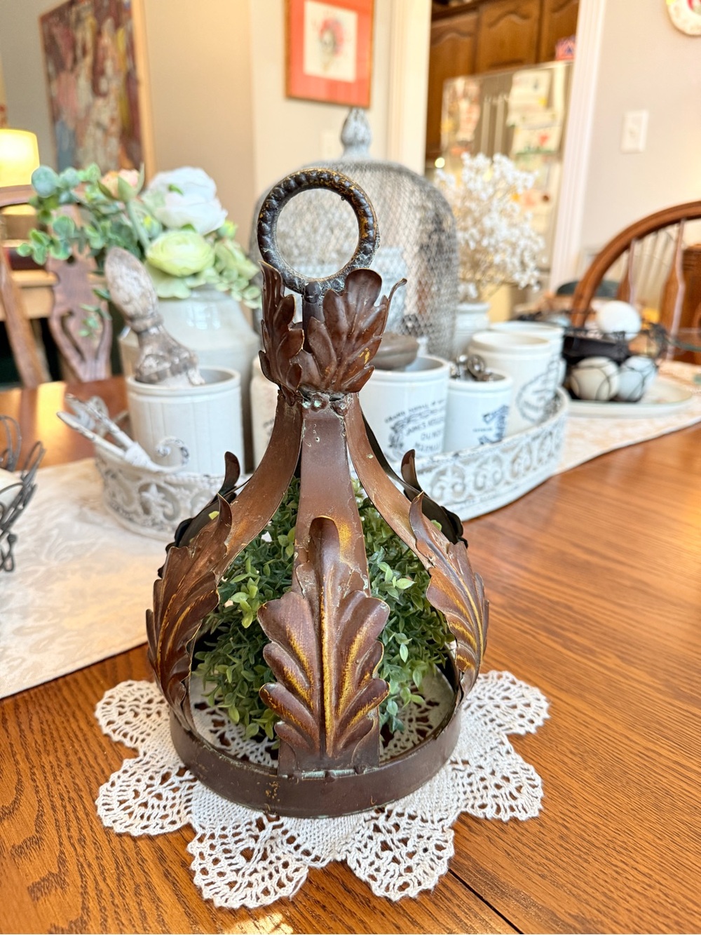 Ornate Copper  Metal Decorative Crown Accent